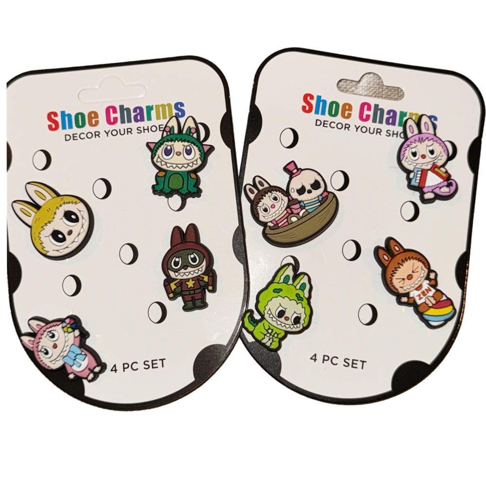 Labubu CROC Charms 4-Piece Set | Kawaii Croc Charms | Cute Shoe Accessories